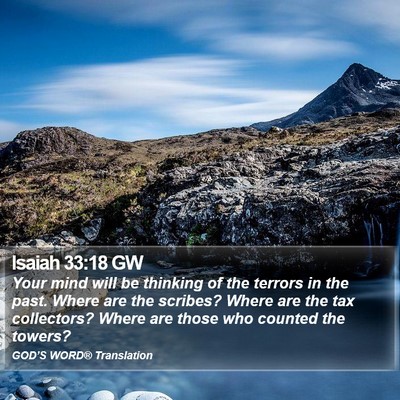 Isaiah 33:18 GW Bible Verse Image