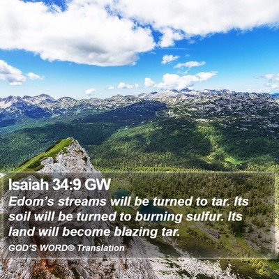 Isaiah 34:9 GW Bible Verse Image