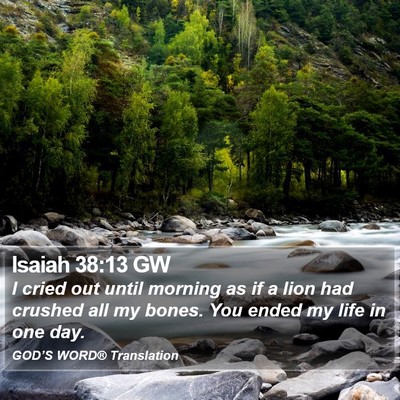 Isaiah 38:13 GW Bible Verse Image