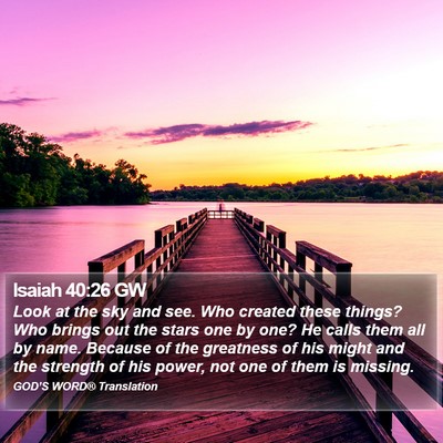 Isaiah 40:26 GW Bible Verse Image