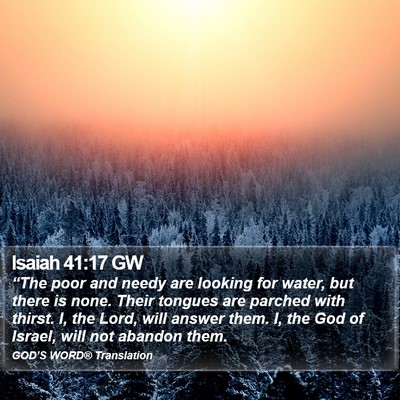 Isaiah 41:17 GW Bible Verse Image