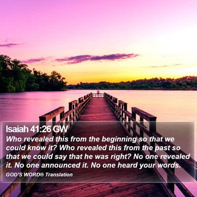 Isaiah 41:26 GW Bible Verse Image