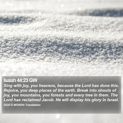 Isaiah 44:23 GW Bible Verse Image