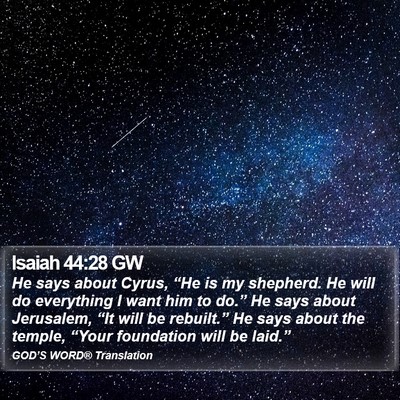 Isaiah 44:28 GW Bible Verse Image
