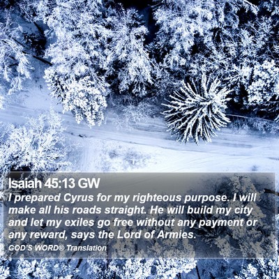 Isaiah 45:13 GW Bible Verse Image