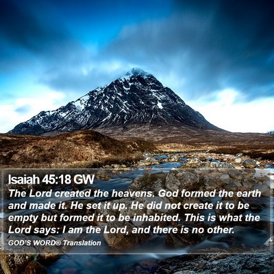 Isaiah 45:18 GW Bible Verse Image