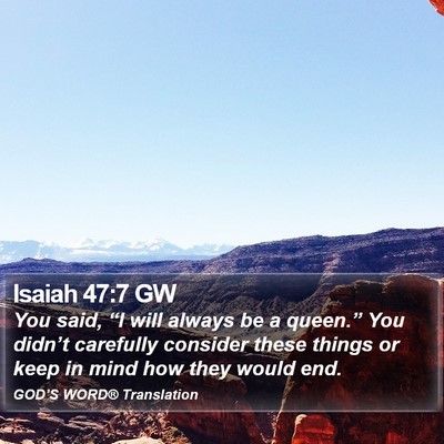 Isaiah 47:7 GW Bible Verse Image