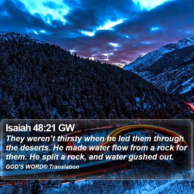 Isaiah 48:21 GW Bible Verse Image