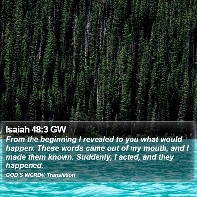 Isaiah 48:3 GW Bible Verse Image