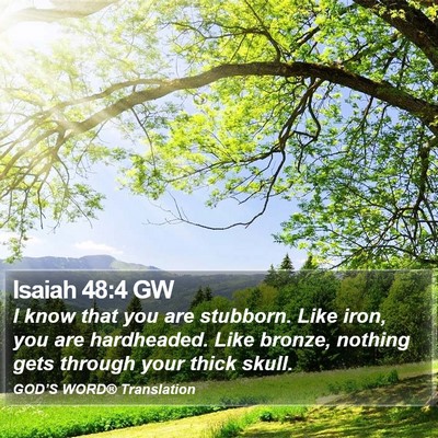 Isaiah 48:4 GW Bible Verse Image