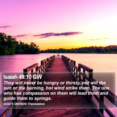 Isaiah 49:10 GW Bible Verse Image