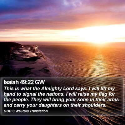 Isaiah 49:22 GW Bible Verse Image