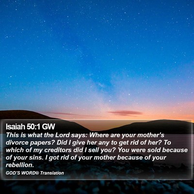 Isaiah 50:1 GW Bible Verse Image