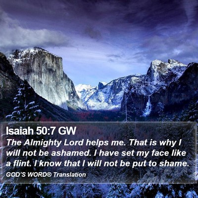 Isaiah 50:7 GW Bible Verse Image