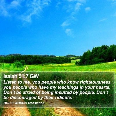 Isaiah 51:7 GW Bible Verse Image