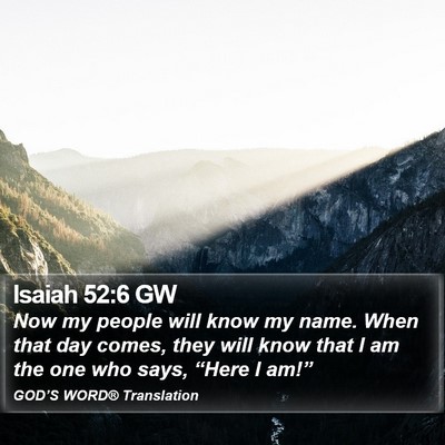 Isaiah 52:6 GW Bible Verse Image