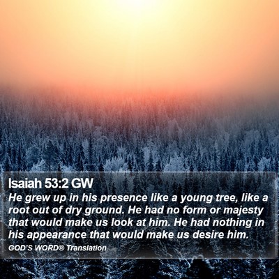 Isaiah 53:2 GW Bible Verse Image