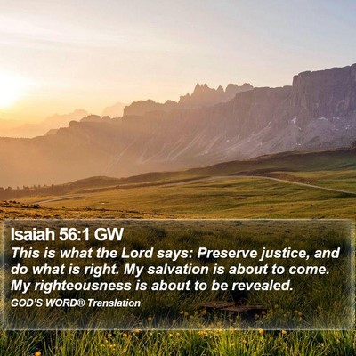 Isaiah 56:1 GW Bible Verse Image
