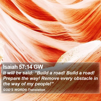 Isaiah 57:14 GW Bible Verse Image