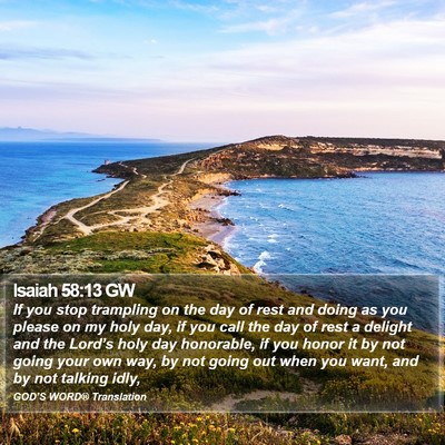 Isaiah 58:13 GW Bible Verse Image