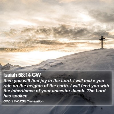 Isaiah 58:14 GW Bible Verse Image