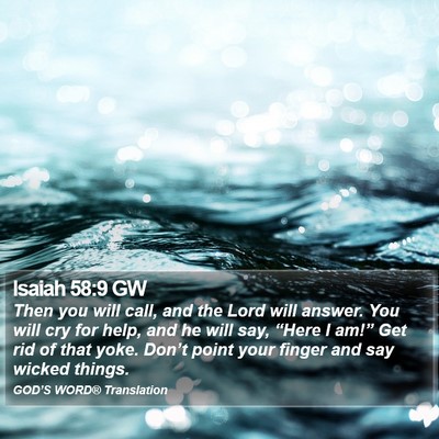 Isaiah 58:9 GW Bible Verse Image