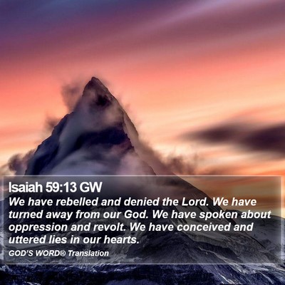 Isaiah 59:13 GW Bible Verse Image
