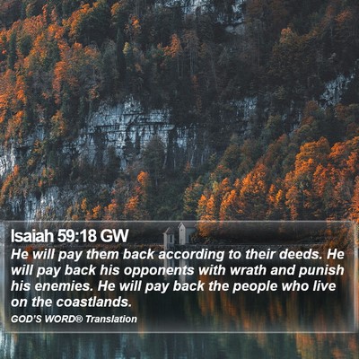 Isaiah 59:18 GW Bible Verse Image