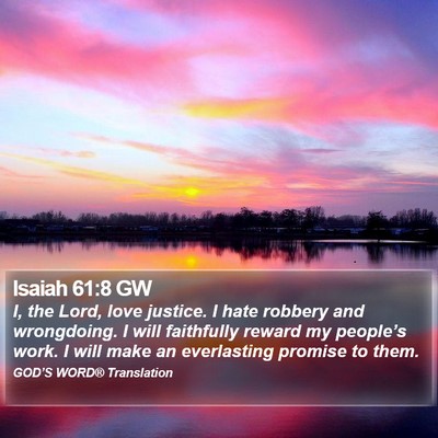 Isaiah 61:8 GW Bible Verse Image