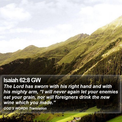 Isaiah 62:8 GW Bible Verse Image