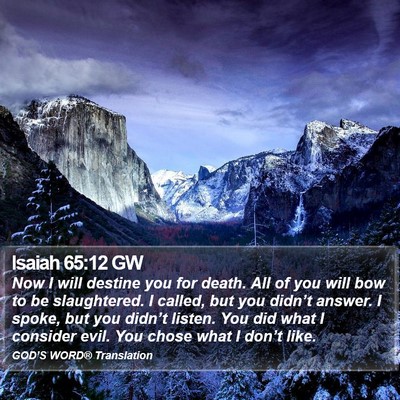 Isaiah 65:12 GW Bible Verse Image
