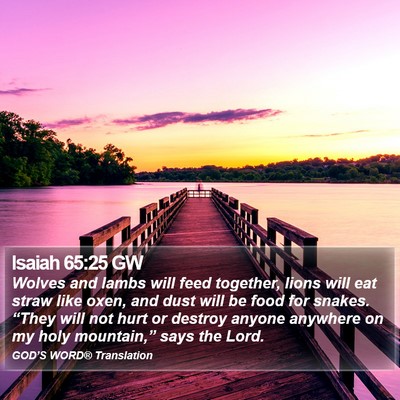 Isaiah 65:25 GW Bible Verse Image