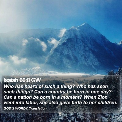 Isaiah 66:8 GW Bible Verse Image
