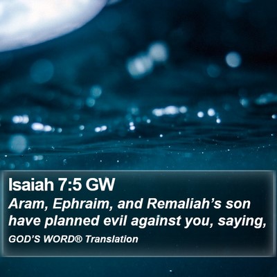 Isaiah 7:5 GW Bible Verse Image