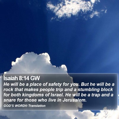 Isaiah 8:14 GW Bible Verse Image