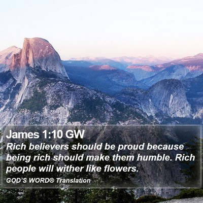 James 1:10 GW Bible Verse Image