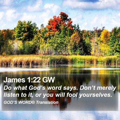 James 1:22 GW Bible Verse Image