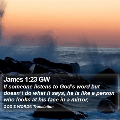 James 1:23 GW Bible Verse Image