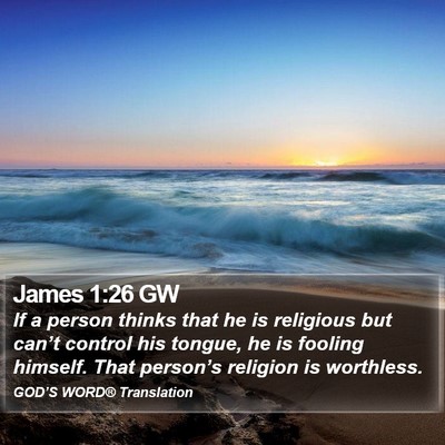 James 1:26 GW Bible Verse Image