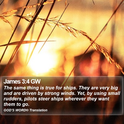 James 3:4 GW Bible Verse Image