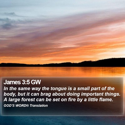 James 3:5 GW Bible Verse Image