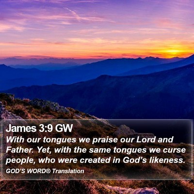 James 3:9 GW Bible Verse Image