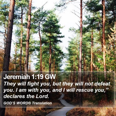 Jeremiah 1:19 GW Bible Verse Image
