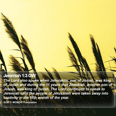 Jeremiah 1:3 GW Bible Verse Image