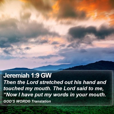 Jeremiah 1:9 GW Bible Verse Image
