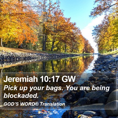 Jeremiah 10:17 GW Bible Verse Image