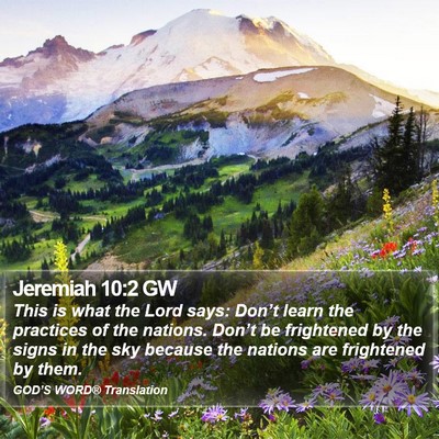 Jeremiah 10:2 GW Bible Verse Image