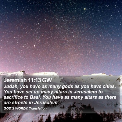 Jeremiah 11:13 GW Bible Verse Image