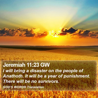 Jeremiah 11:23 GW Bible Verse Image