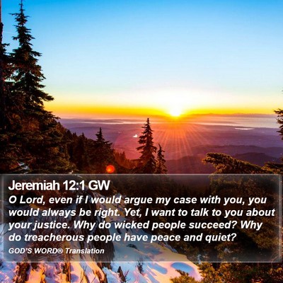 Jeremiah 12:1 GW Bible Verse Image